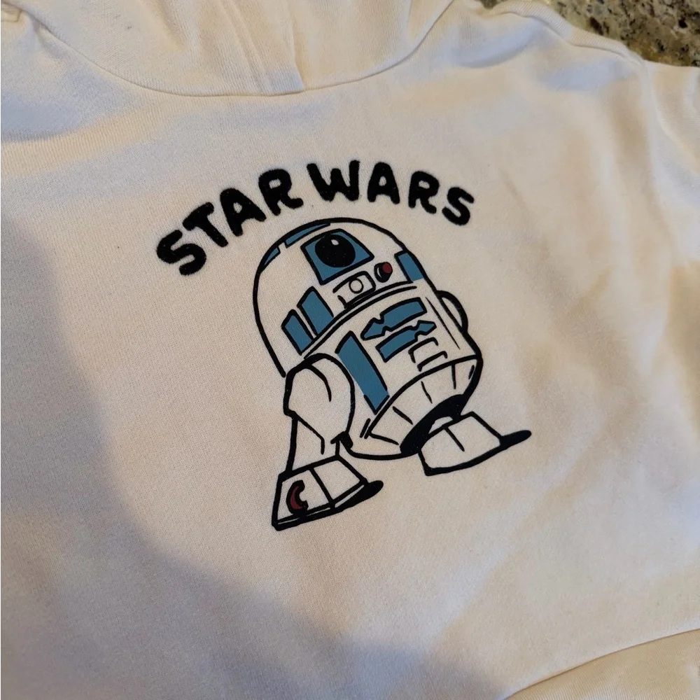 Star Wars Disney Kids Hoodie - Cream with R2-D2 Design